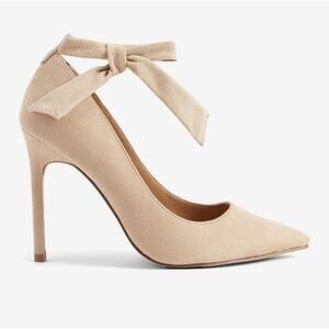 Express ankle tie pumps suede tan women's size 9 new